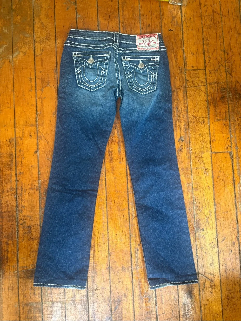Vintage true religion billy super y2k low rise women’s Blue Bootcut Jeans 29 - Picture 2 of 9